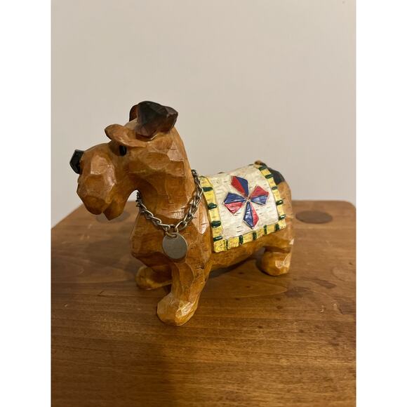 Schnauzer Dog Figurine Vintage
5 3/4 x 4 1/2”with Chain and Blanket - Picture 3 of 5